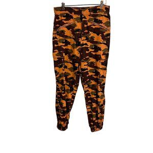 Camo Women LG Neon 90's Pocket Retro Taper High Rise Cargo Joggers Elastic Ankle